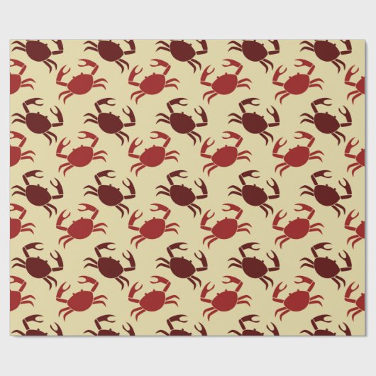 Rode krabben op Cream Cadeaupapier (Vlak)