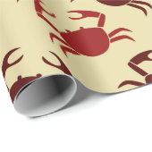 Rode krabben op Cream Cadeaupapier (Rol Hoek)