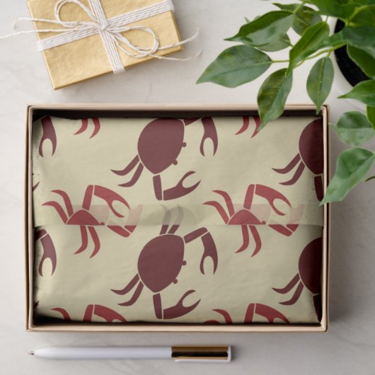 Rode krabben op Cream-ontkoppeling Tissuepapier (Geschenk)