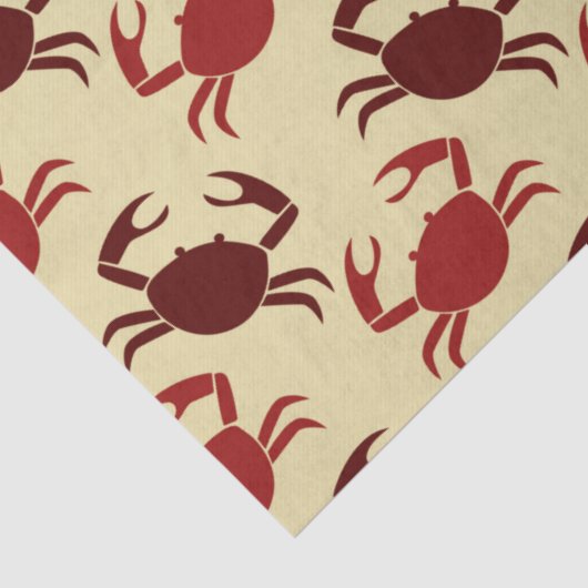 Rode krabben op Cream-ontkoppeling Tissuepapier (Detail)