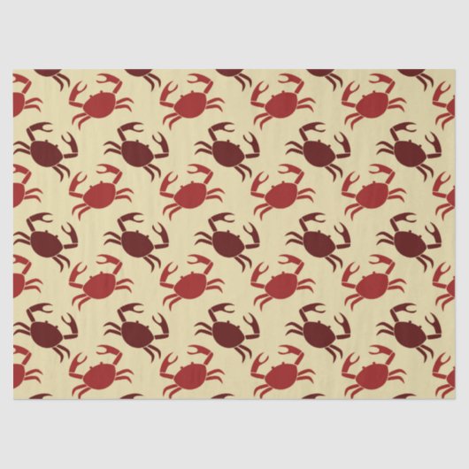 Rode krabben op Cream-ontkoppeling Tissuepapier (Voorkant)