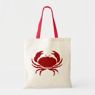 Rode krabtassen tote bag