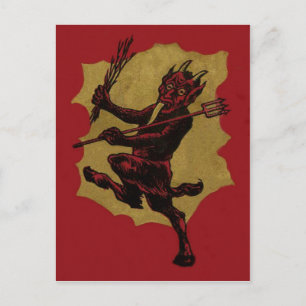 Rode Krampus Hoogstwaarschuwings Schakelaar Tong Briefkaart