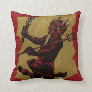 Rode Krampus Hooivork Wissel Tong Kussen