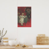 Rode Krampus Meisje Eetkamer Schakelaar Poster (Keuken)
