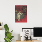 Rode Krampus Meisje Eetkamer Schakelaar Poster (Thuiskantoor)
