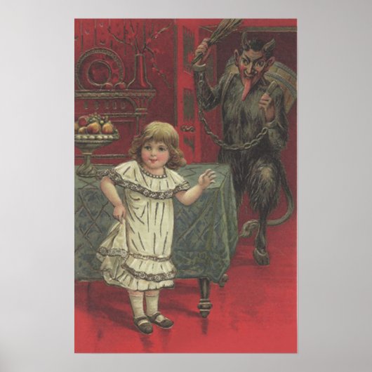 Rode Krampus Meisje Eetkamer Schakelaar Poster (Voorkant)