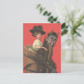 Rode Krampus Ontvoert Vrouw Switch Briefkaart (Staand voorkant)