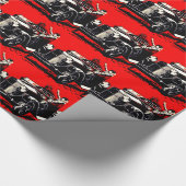 Rode Krampus Ontvoert Vrouwen Auto Cadeaupapier (Hoek)