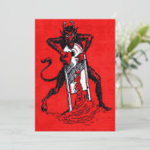 Rode Krampus Snijdt Hart (Staand voorkant)