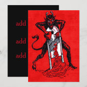Rode Krampus Snijdt Hart (Voorkant / Achterkant)