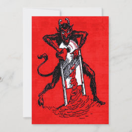 Rode Krampus Snijdt Hart