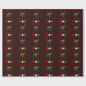 Rode krans en Jingle Bells Red Wrapping Paper Cadeaupapier (Vlak)