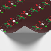 Rode krans en Jingle Bells Red Wrapping Paper Cadeaupapier (Hoek)
