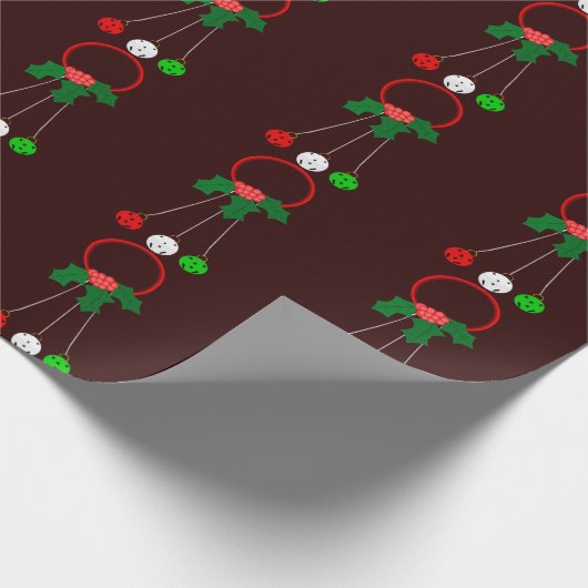 Rode krans en Jingle Bells Red Wrapping Paper Cadeaupapier (Hoek)