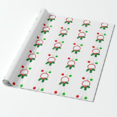 Rode krans en Jingle Bells White Wrapping Paper Cadeaupapier (Uitgerold)