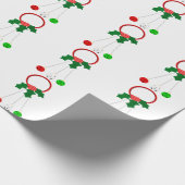Rode krans en Jingle Bells White Wrapping Paper Cadeaupapier (Hoek)