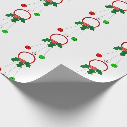 Rode krans en Jingle Bells White Wrapping Paper Cadeaupapier (Hoek)