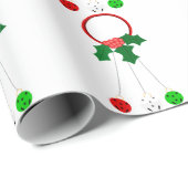 Rode krans en Jingle Bells White Wrapping Paper Cadeaupapier (Rol Hoek)