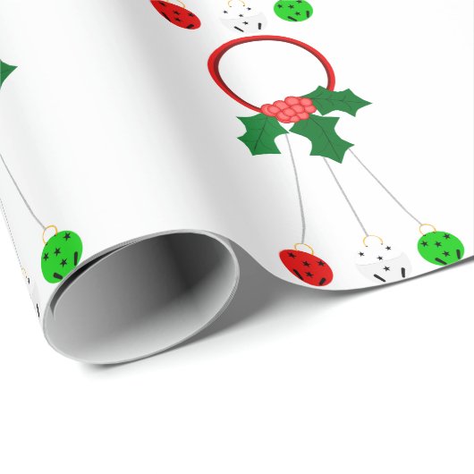 Rode krans en Jingle Bells White Wrapping Paper Cadeaupapier (Rol Hoek)