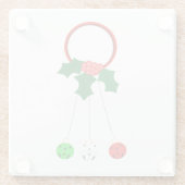 Rode krans en Jingle Bells Wit Onderzetter (Achterkant)