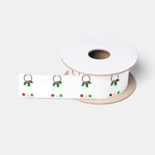 Rode Krans Jingle Bells White Ribbon Satijnen Lint