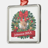 Rode krans Kerstmis Metalen Ornament (Links)