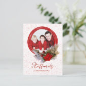 Rode Krans op Witte Foto Briefkaart (Staand voorkant)