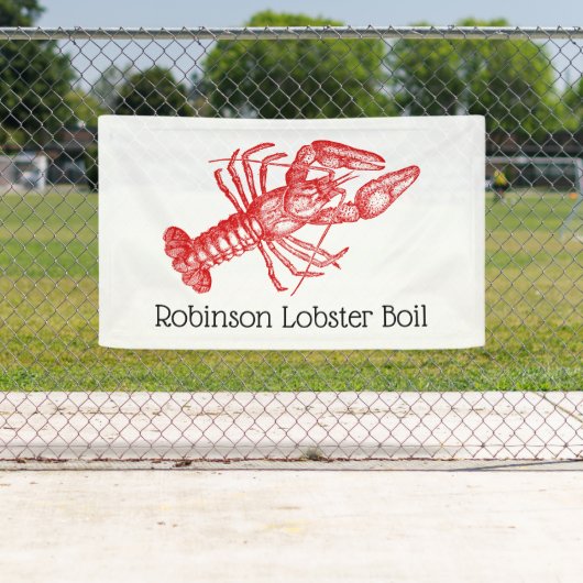 rode kreeft #1 tekening DIY Kleur sv Spandoek (Insitu)