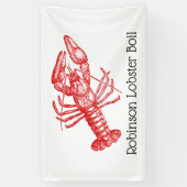  rode kreeft #1 tekening DIY Kleur sv Spandoek (Verticaal)