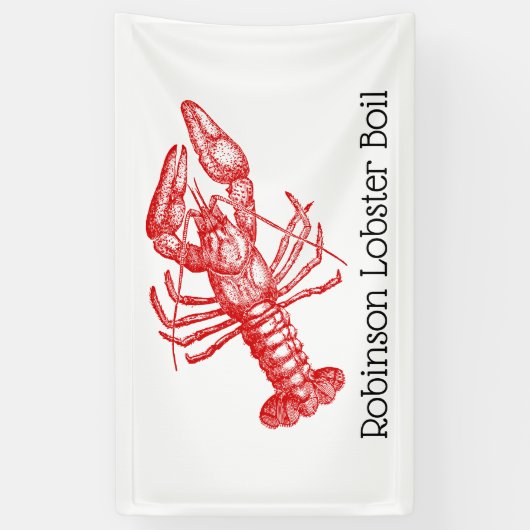  rode kreeft #1 tekening DIY Kleur sv Spandoek (Verticaal)