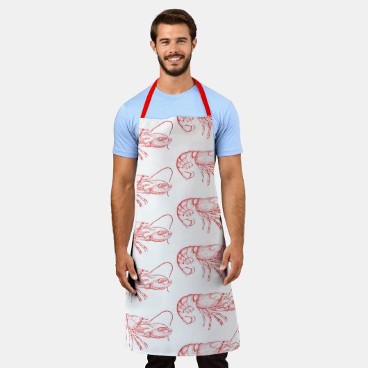  rode kreeft All-Over Print Schort (Gedragen)