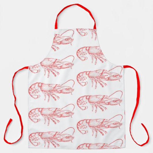  rode kreeft All-Over Print Schort (Voorkant)