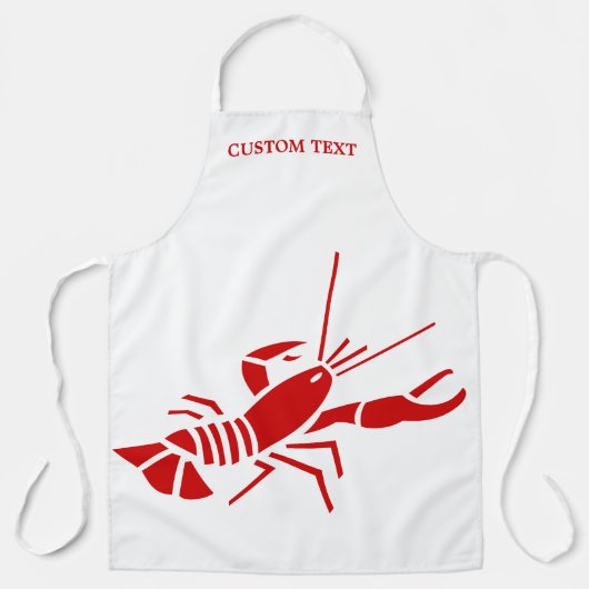 Rode kreeft BBQ koken schort met aangepaste naam (Voorkant)