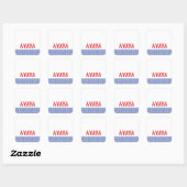 Rode kreeft blauw wit gingham kustlijn Sticker (Vel)