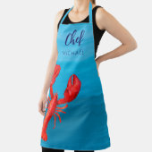 Rode kreeft blauw zee rivierkreeften kookfeest che schort (Insitu)