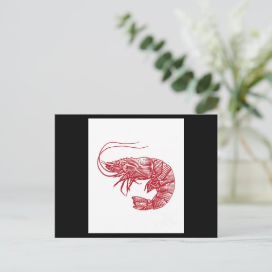 Rode kreeft briefkaart (Staand voorkant)