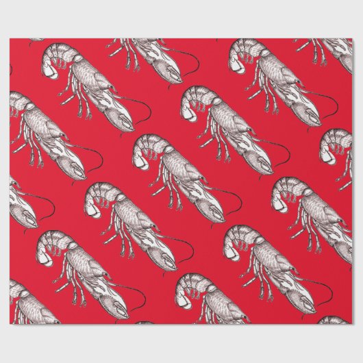 rode kreeft cadeaupapier (Vlak)