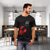 Rode kreeft chef-kok naam t-shirt