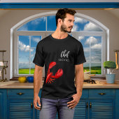 Rode kreeft chef-kok naam t-shirt