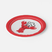 Rode kreeft Chef Pet Leuke Cartoon Illustratie Papieren Bordje (Gekanteld)