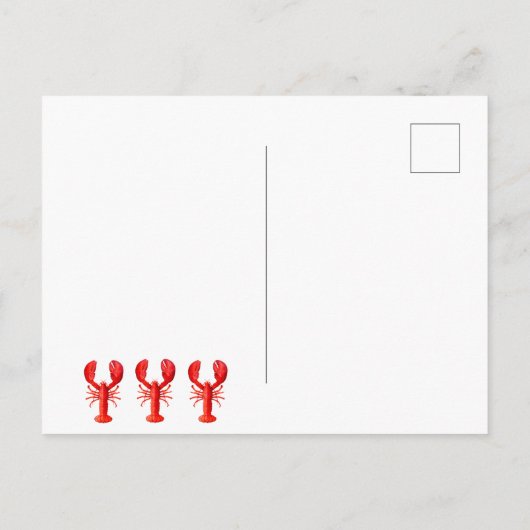 Rode kreeft groene zomer uitnodiging (Achterkant)