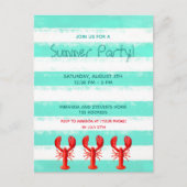 Rode kreeft groene zomer uitnodiging (Voorkant)