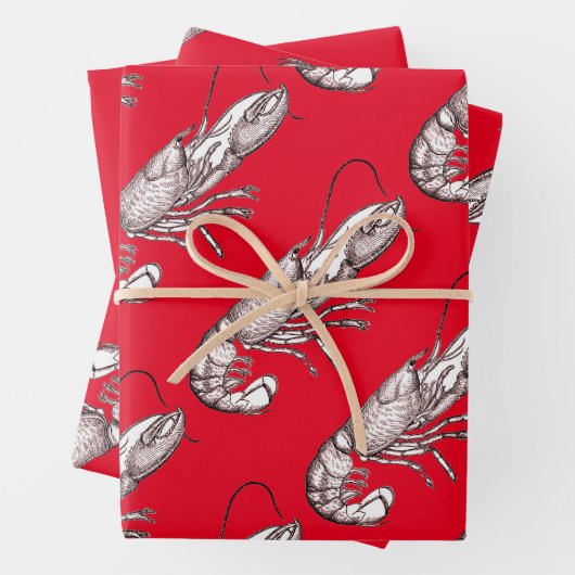 rode kreeft inpakpapier vel (In situ)