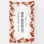 Rode Kreeft Kookfeest Zeevruchten Verjaardagsfeest Spandoek (Verticaal)