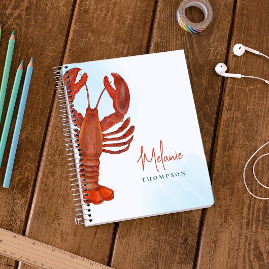 Rode Kreeft Nautisch gepersonaliseerd Notitieboek