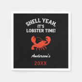 Rode kreeft partij citaat naam retro zwart servet (Voorkant)