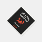 Rode kreeft partij citaat naam retro zwart servet (Hoek)