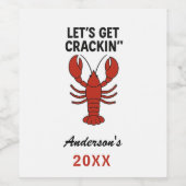 Rode kreeft partij citaat naam wijn etiket (Enkel label)