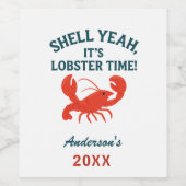 Rode kreeft partij citaat naam wijn etiket (Enkel label)